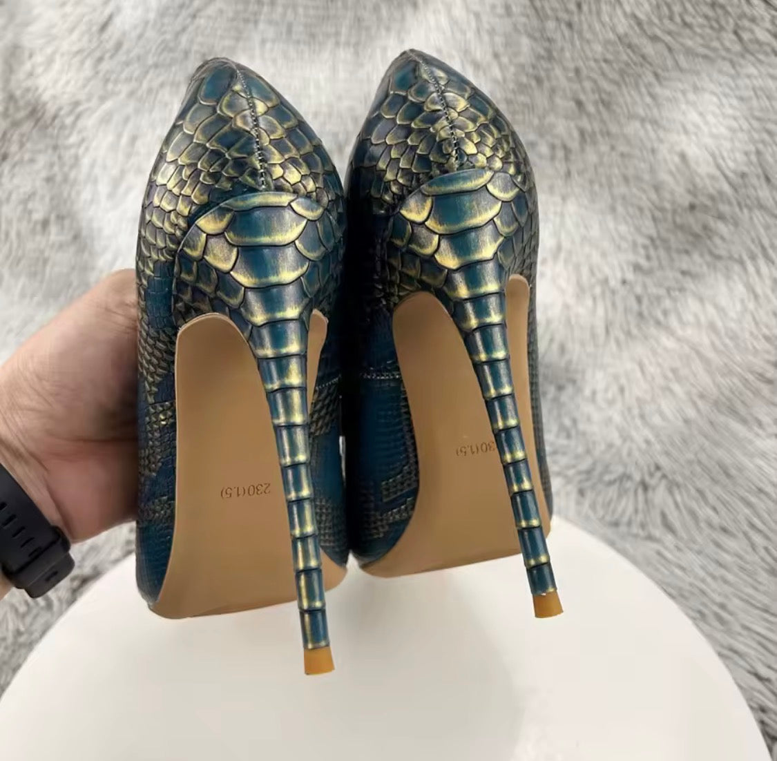 Luxury Snake Print Stiletto Pumps | Designer-Inspired Pointed Toe High Heels
