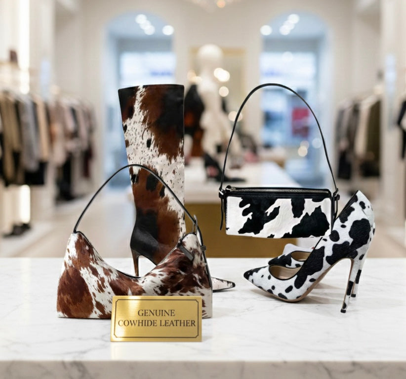 Animal print shoes and bags, leopard print,cow print,Zebra print Shoes and Handbags