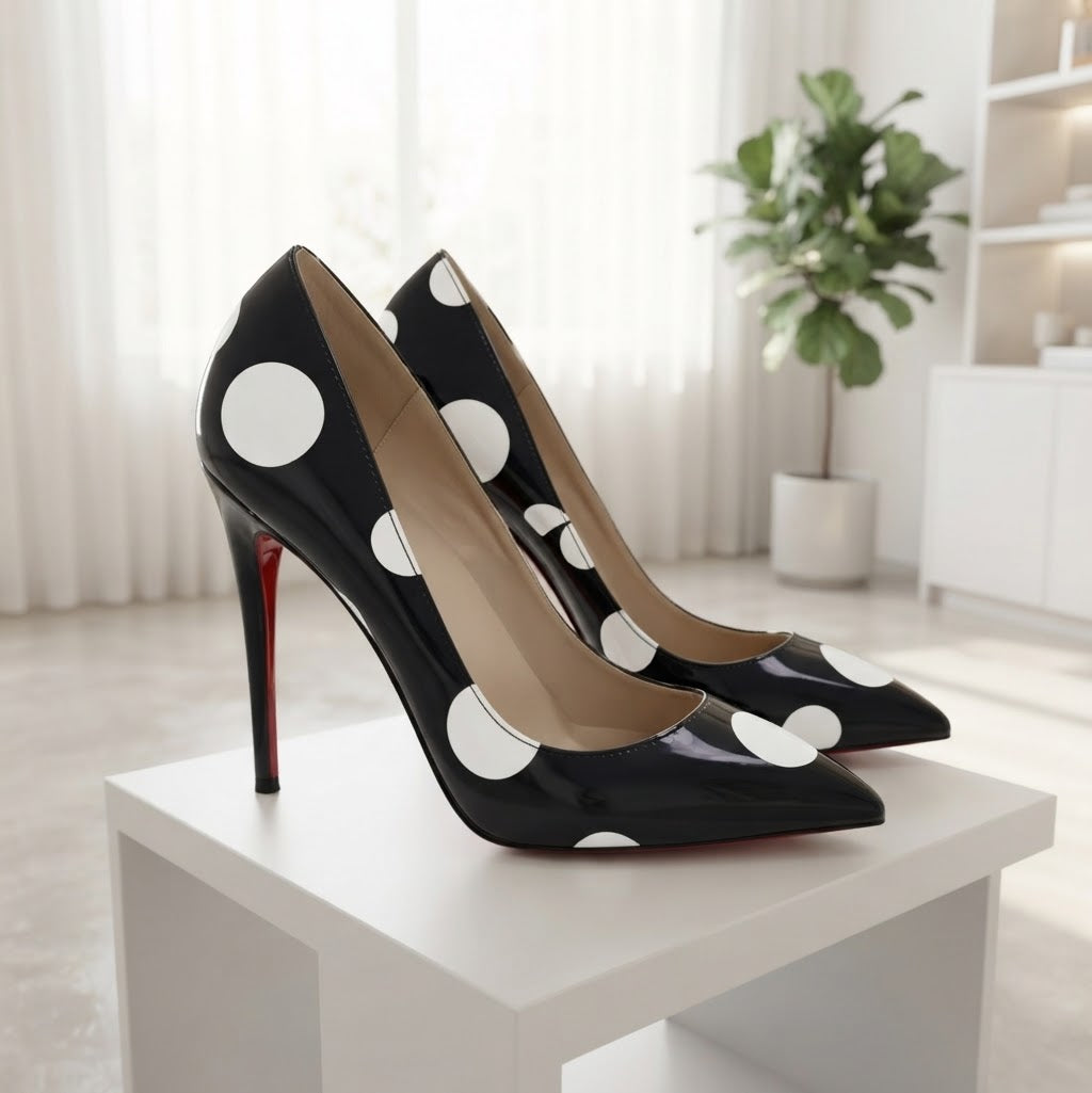 Polka Dot Stiletto Pumps