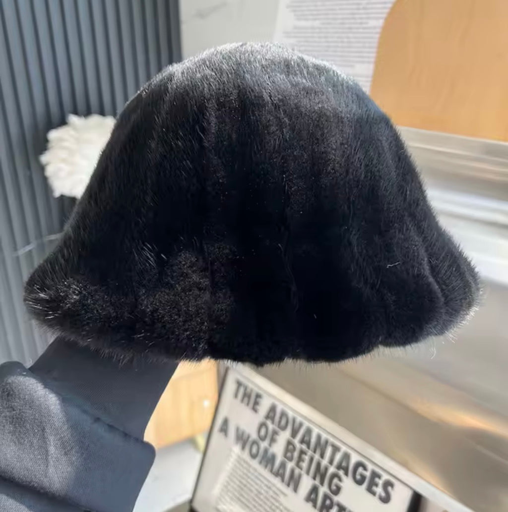 Vintage Black Mink Fur 3-Piece Set | Coat, Hat & Purse
