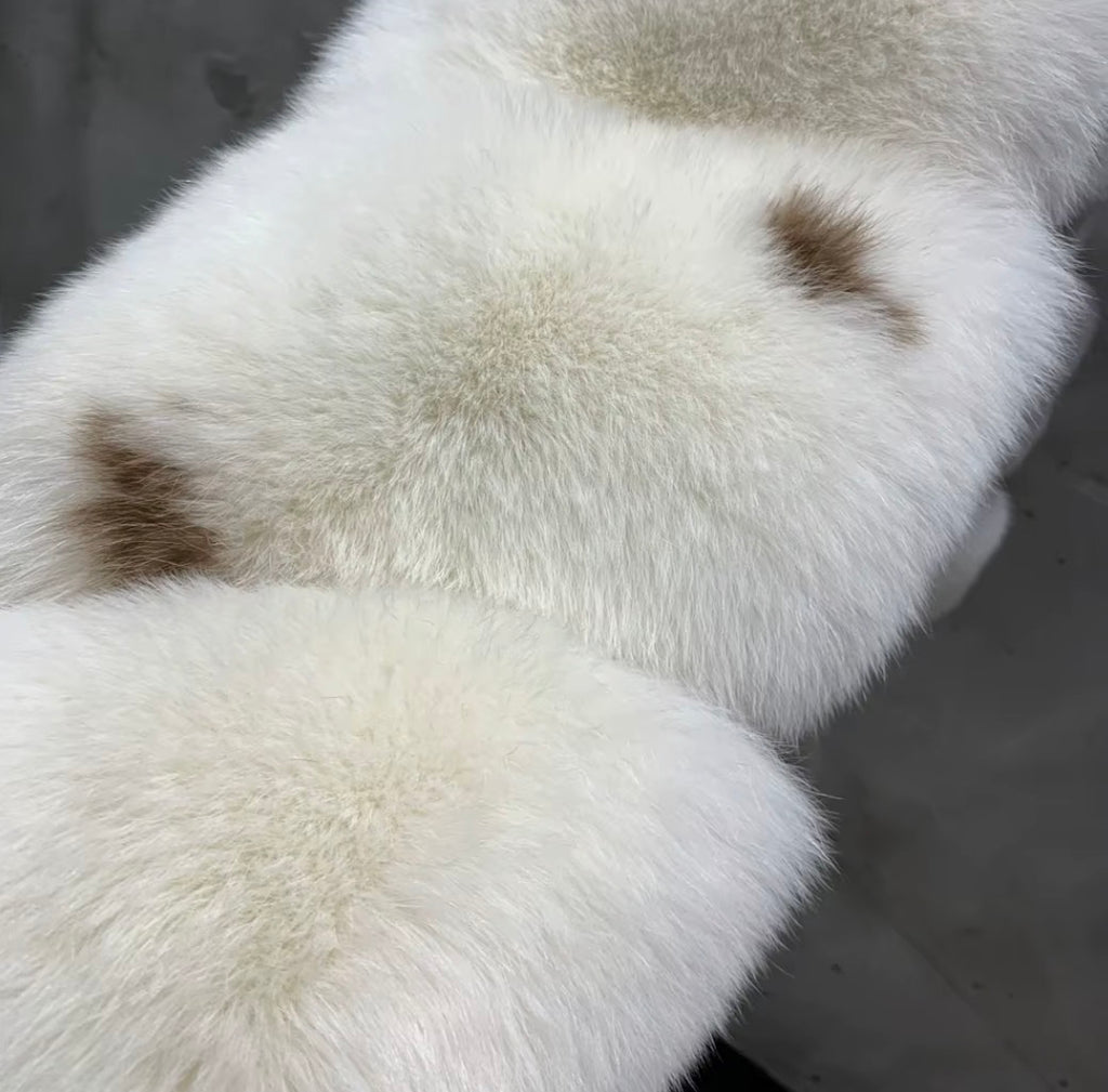 Luxury Real Fox Fur Thick Long Overcoat| Premium Winter Outerwear