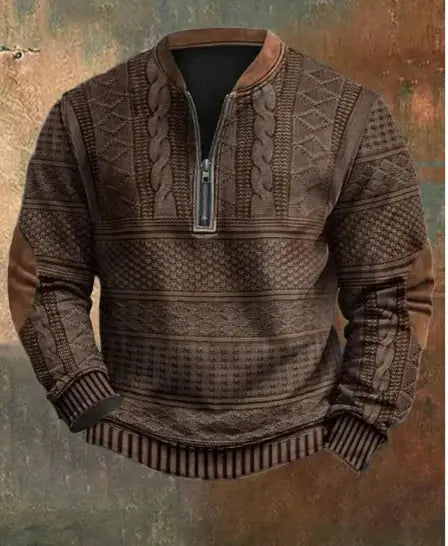 Men's Digital Print Half-Zip Sweater JNi3 shop