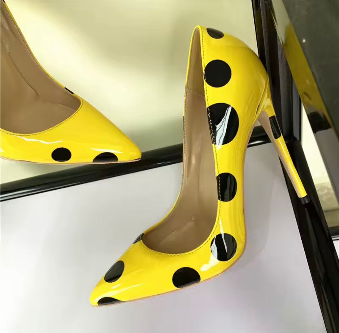 Polka Dot Stiletto Pumps
