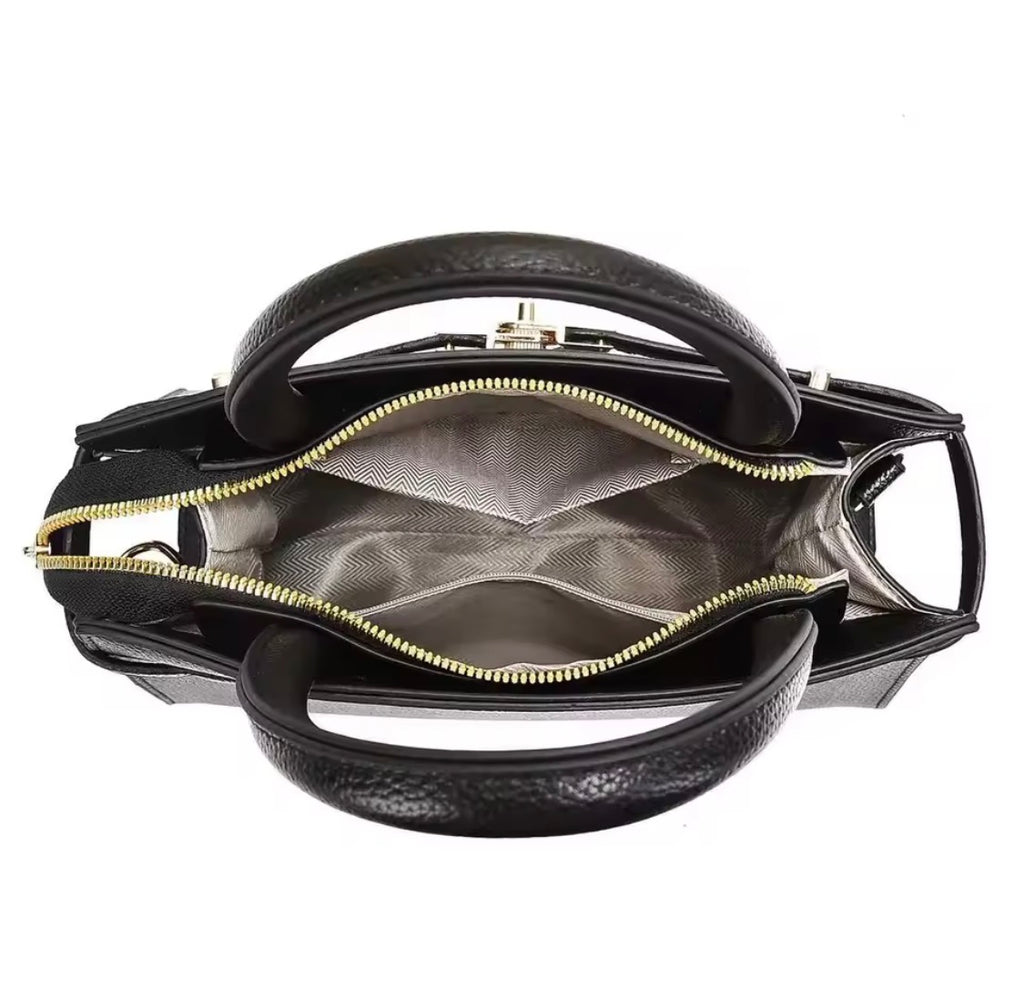 Women’s Luxury Structured Satchel Bag – Designer-Inspired PU Leather Tote with Top Handle & Adjustable Crossbody Strap, Work & Travel Handbag