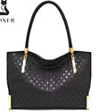 Black Genuine Leather Tote Bag