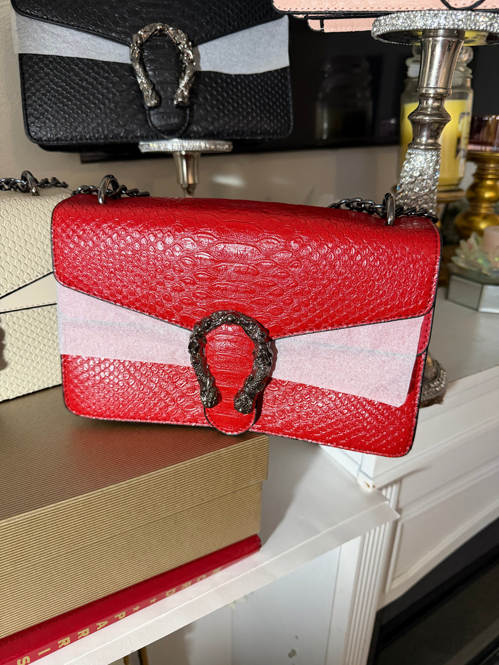 Snake print Embossed Dionysus Inspired Crossbody Shoulder Bag
