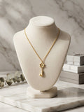 Personalized 18K Gold PVD Birth Month Flower & Initial Pendant Necklace