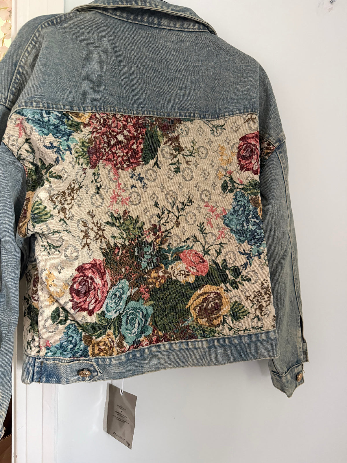Vintage style Tapestry Floral Jean Jacket,Denim Jacket