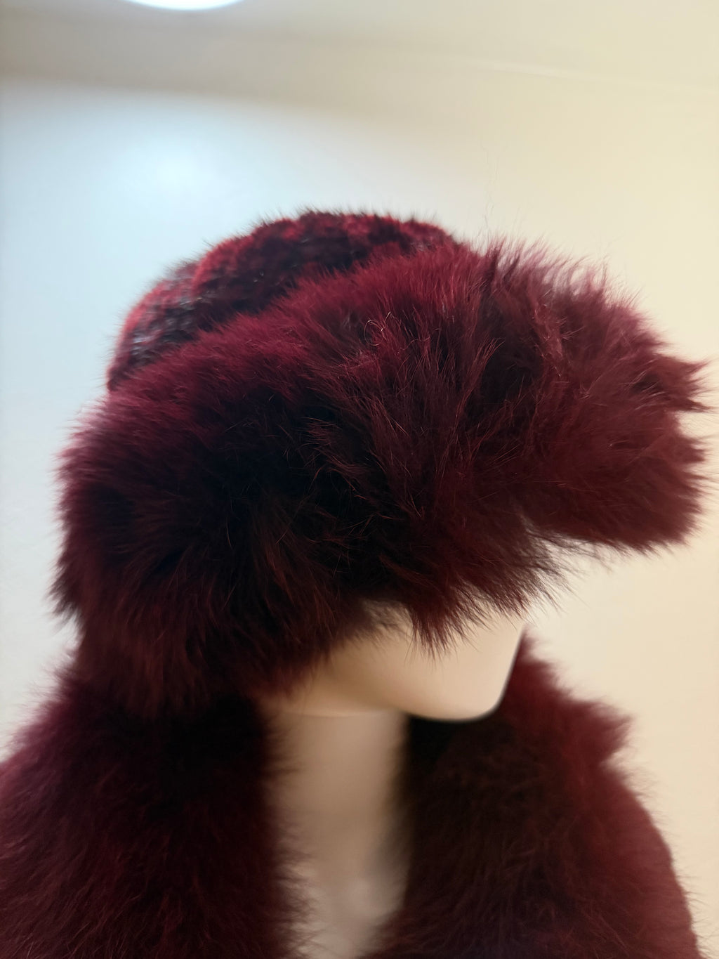 Mink fur ponchos and Hat set|Fox Fur trim