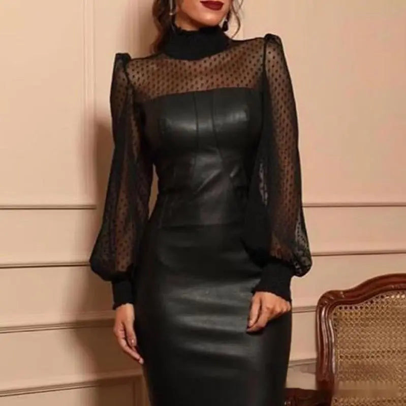 black leather dress outfit #2