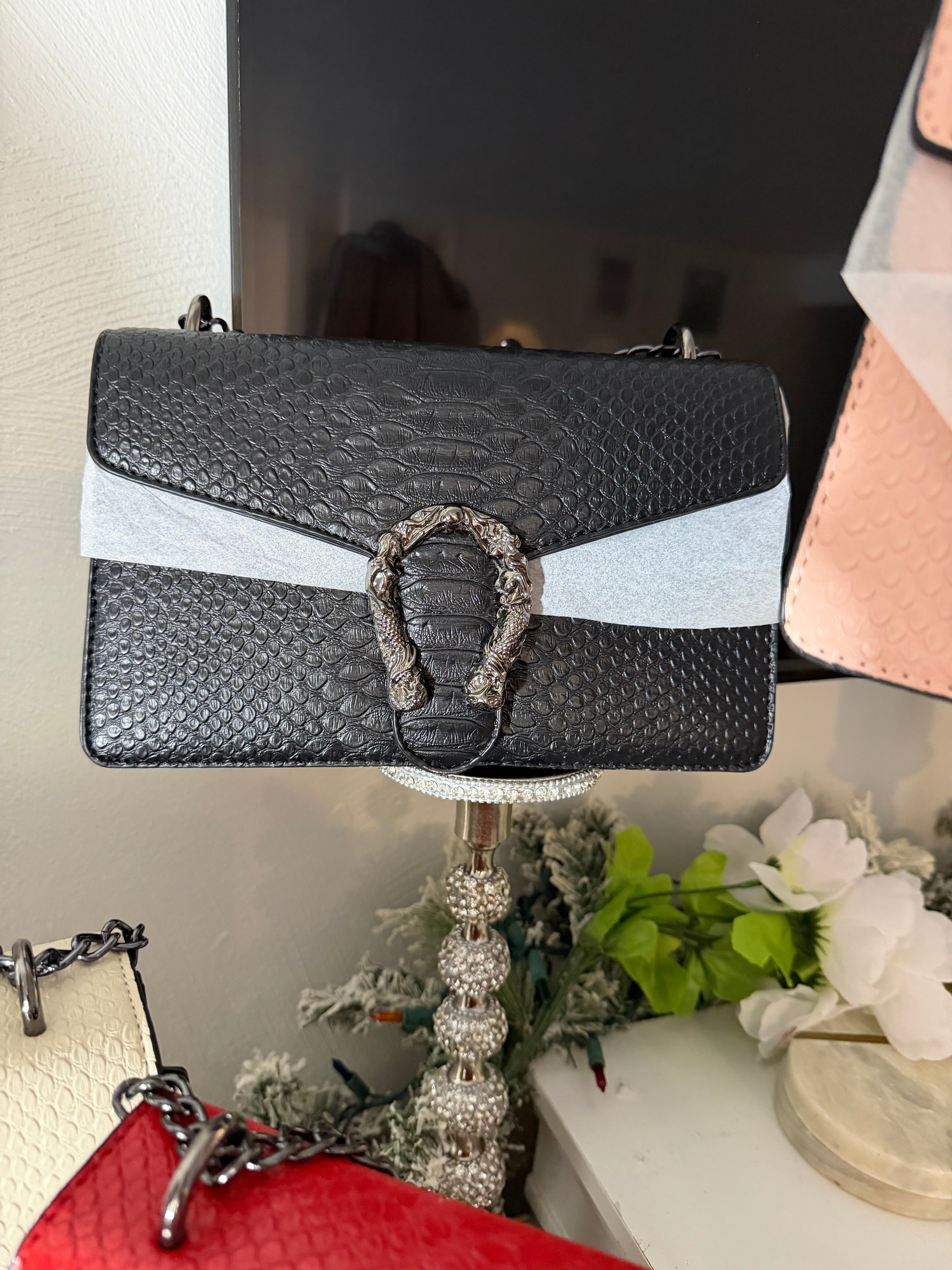 Snake print Embossed Dionysus Inspired Crossbody Shoulder Bag