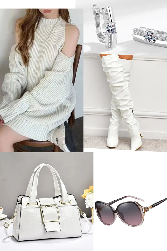 Sweater dress outfit (white) JNi3 shop
