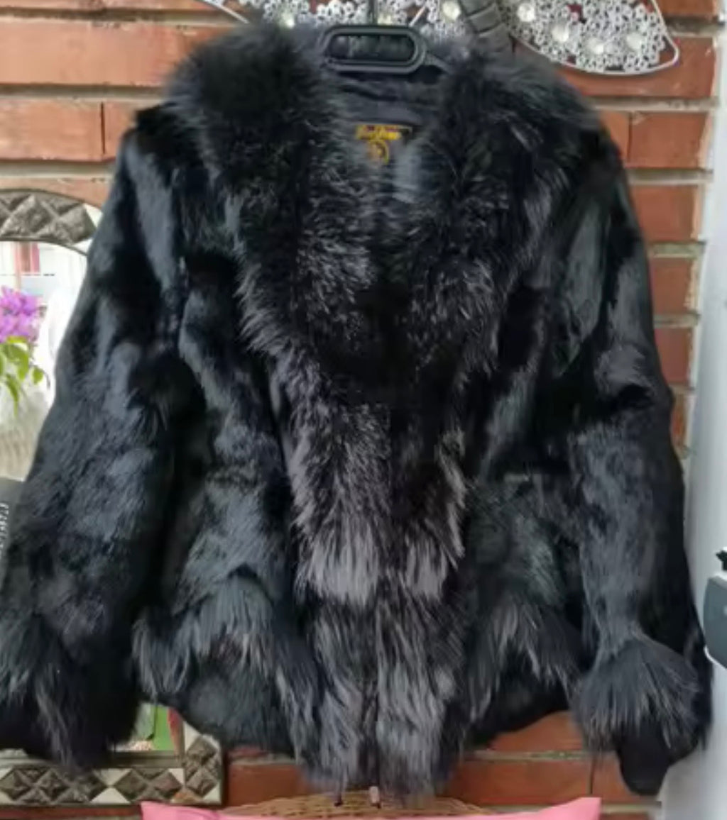 Luxury Real Rex Rabbit Fur Coat
