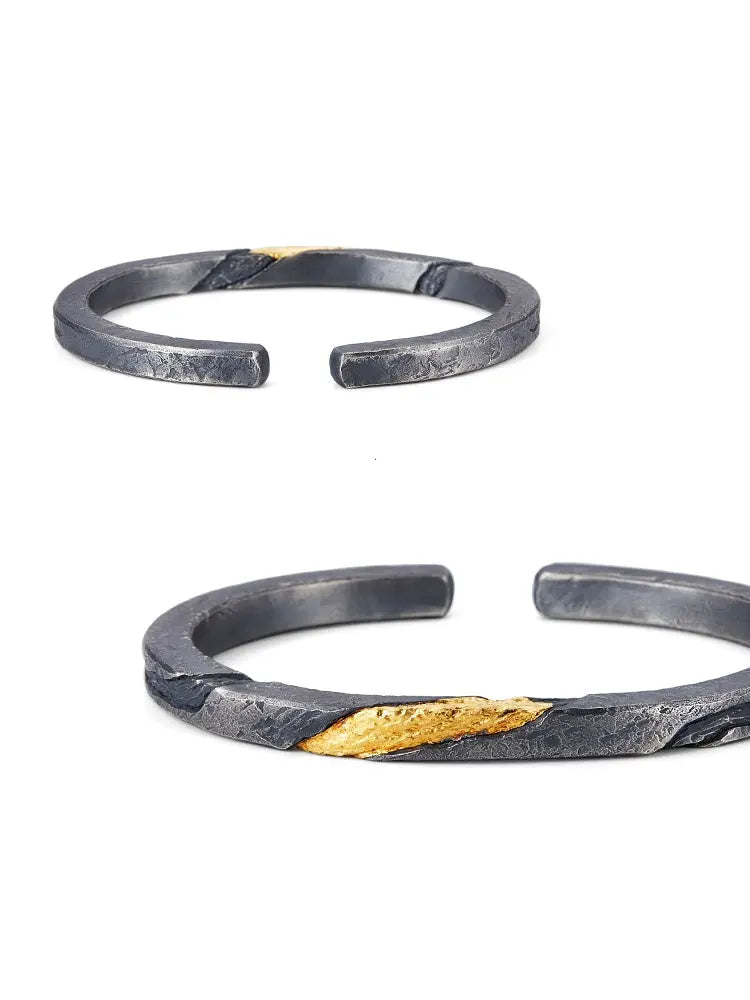 Bracelet Men's Pure Silver Personalized Retro Set In 24K Gold Dropshipman