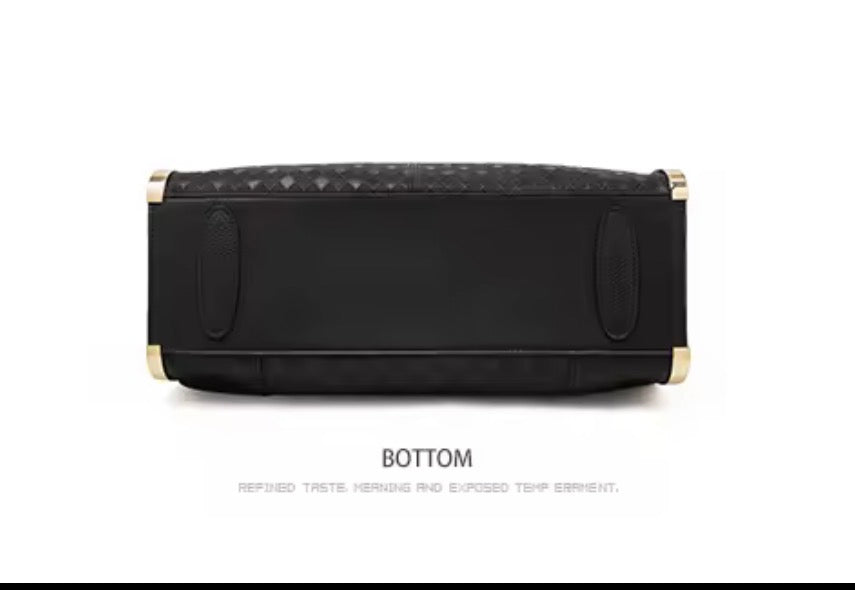Black Genuine Leather Tote Bag