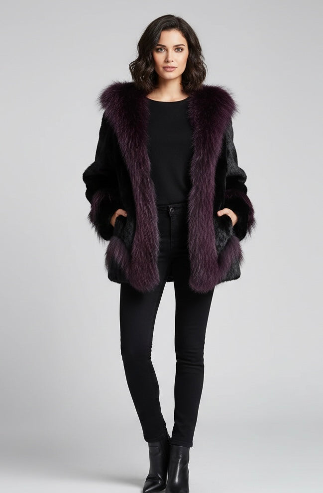 Luxury Real Rex Rabbit Fur Coat