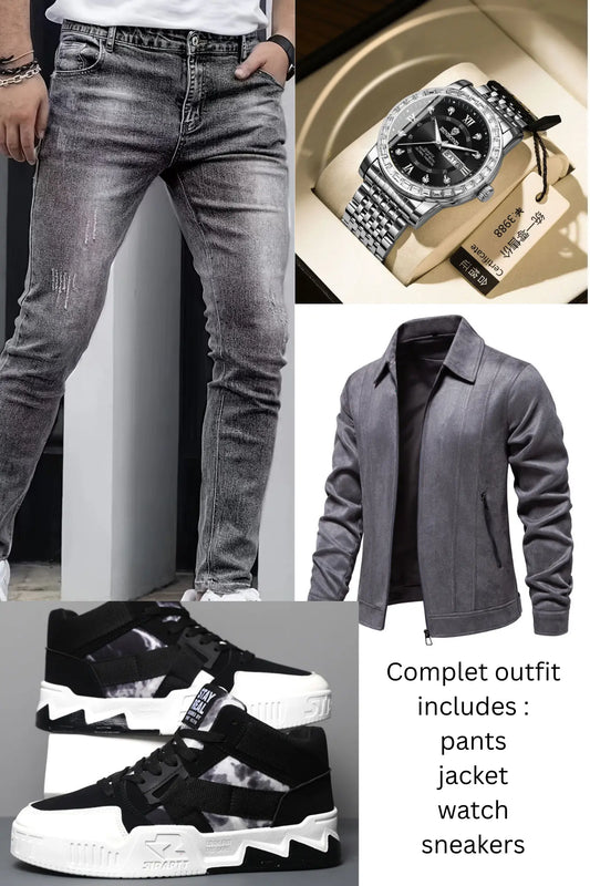 Men’s gray fall/ winter outfit JNi3 shop