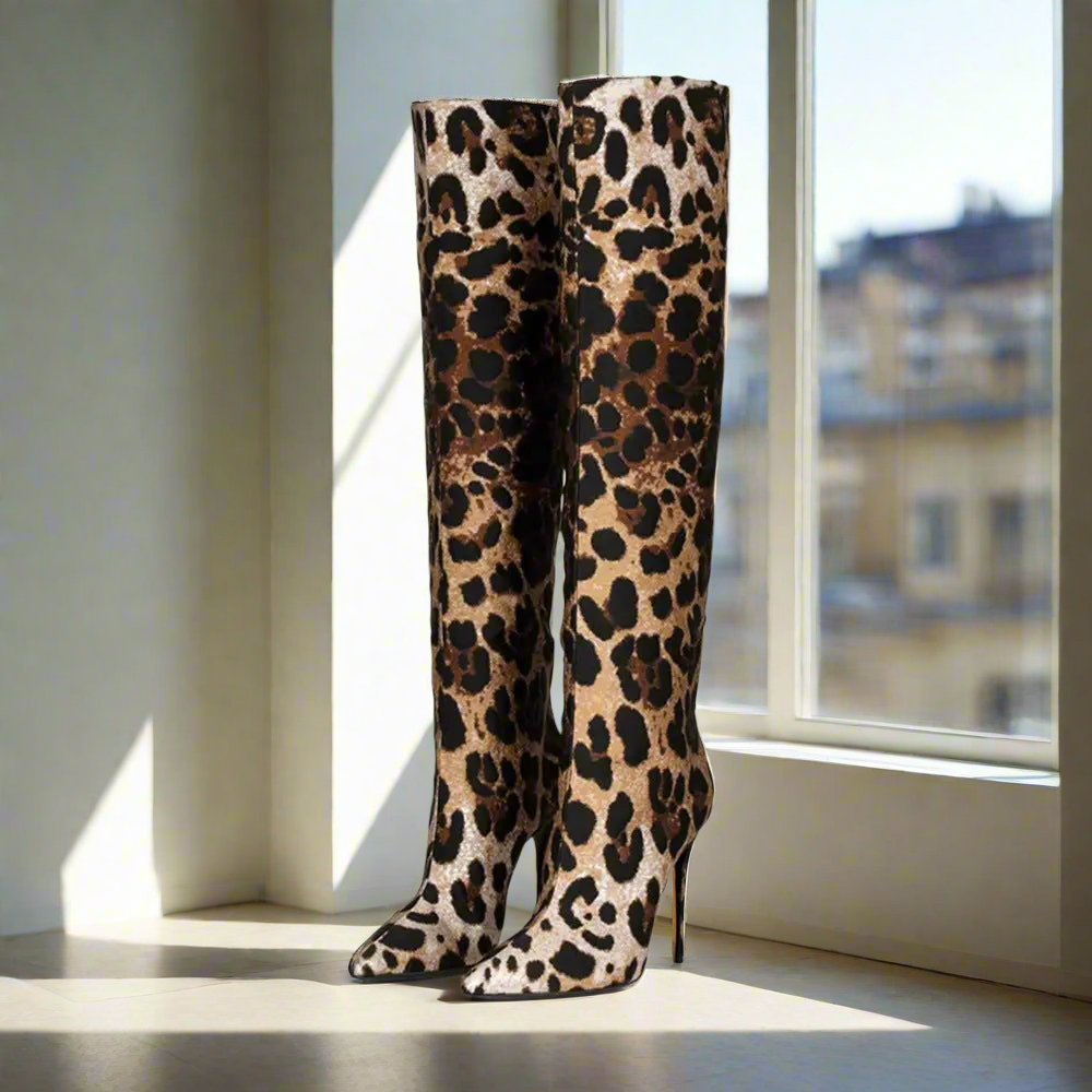 Leather Dress outfit(Brown/Leopard)