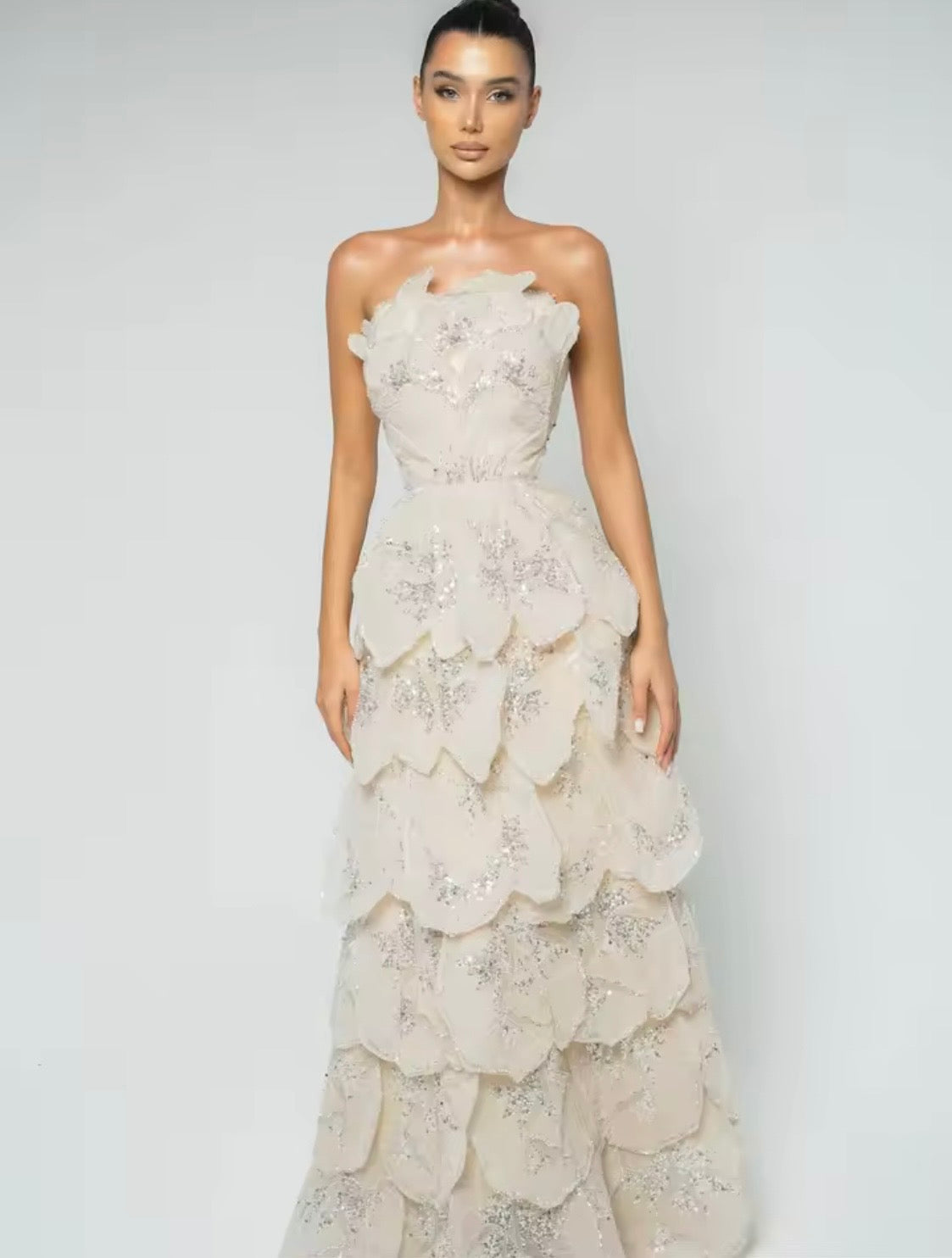 Custom made Enchanting Petal Evening Gown,Fairy Core Prom Dress(6-8 wks delivery)