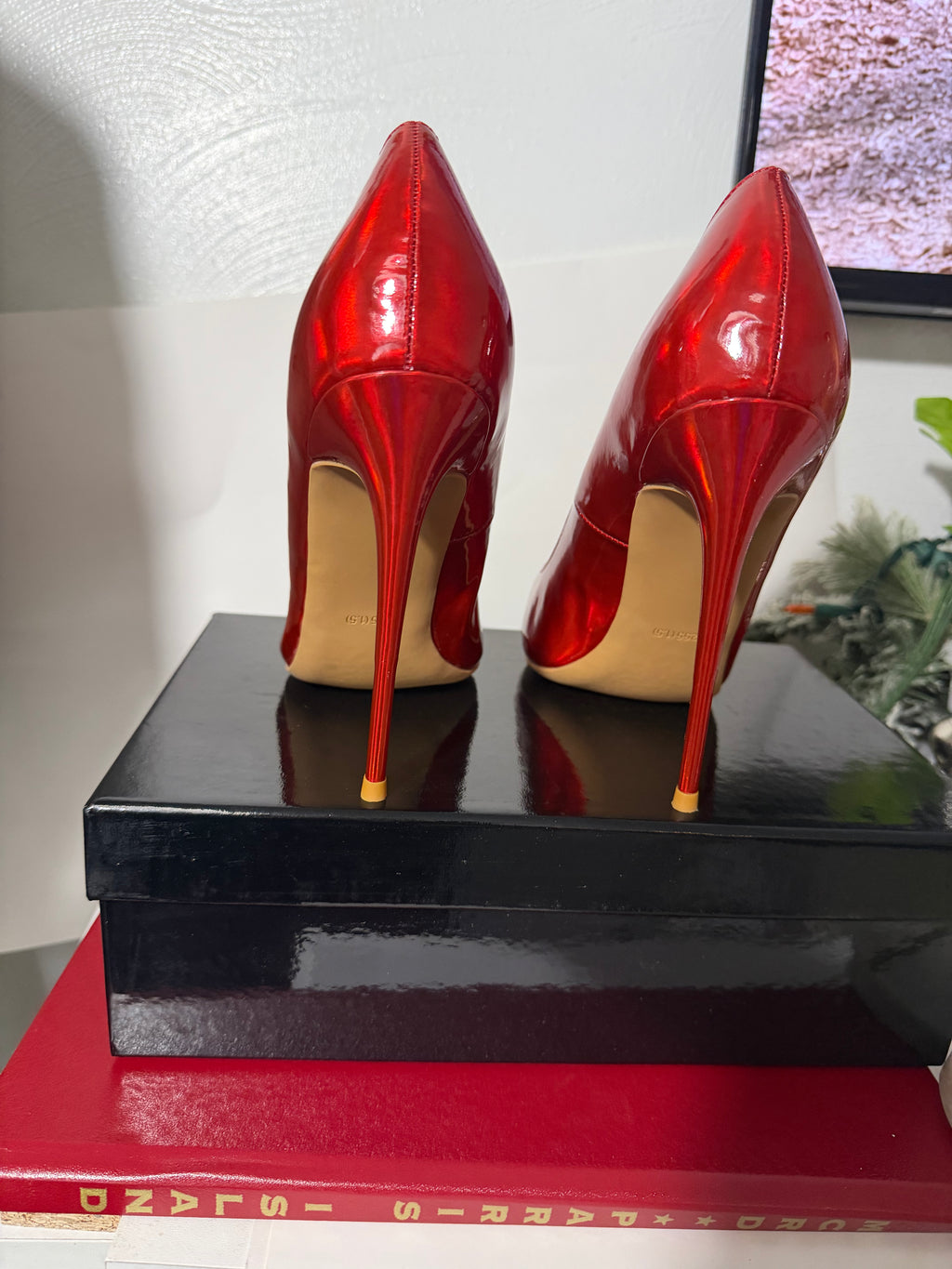 Laser Red  Stiletto Pumps