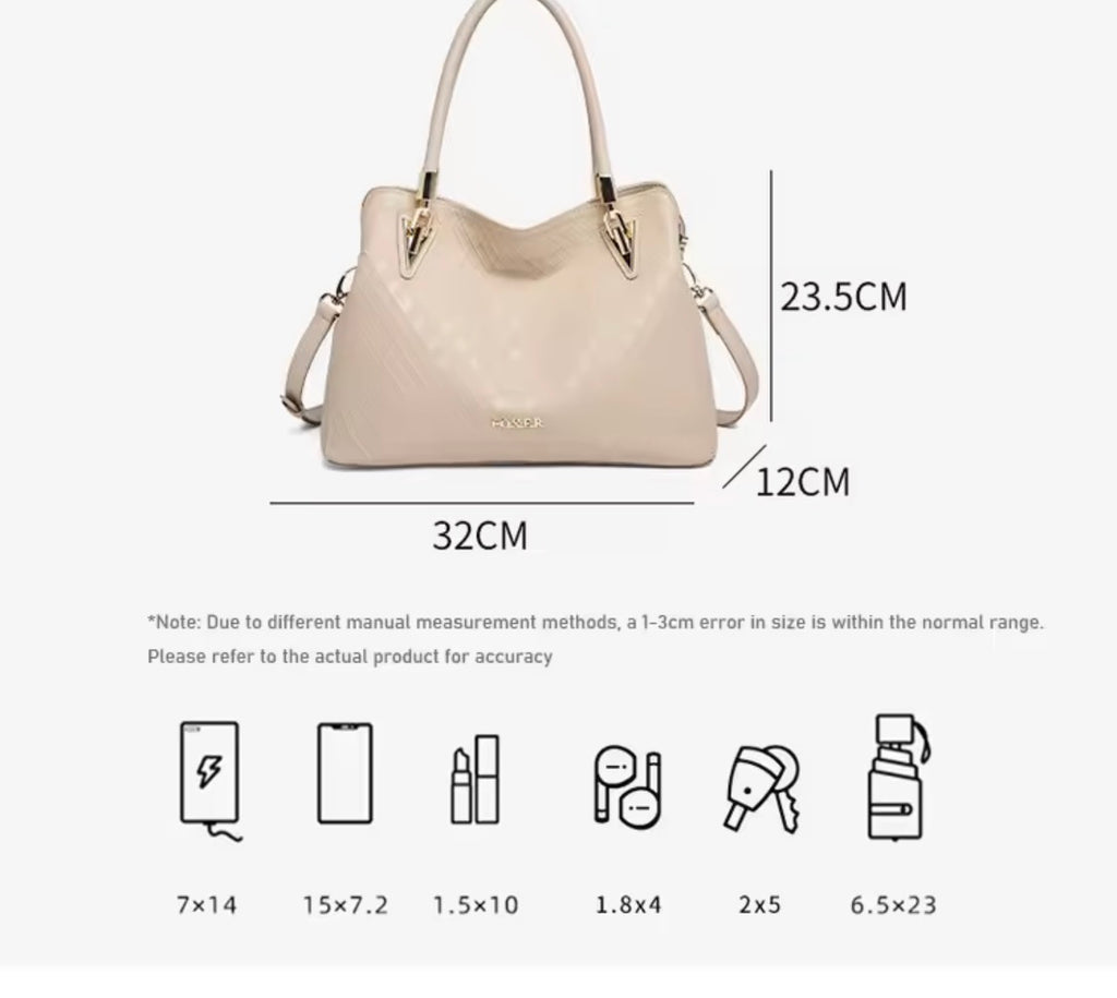 FOXER Luxury Genuine Cow Leather Top Handle Handbag – Designer Woven Pattern Tote, Multi-Compartment Satchel & Crossbody Bag for Women