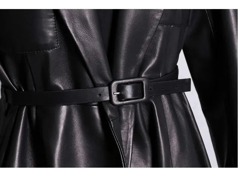 Nerazzurri High Quality Red Black Maxi Pu Leather Trench Coat for Women Extra Long Skirted Elegant Overcoat Fashion 5xl 6xl 7xl JNi3 shop