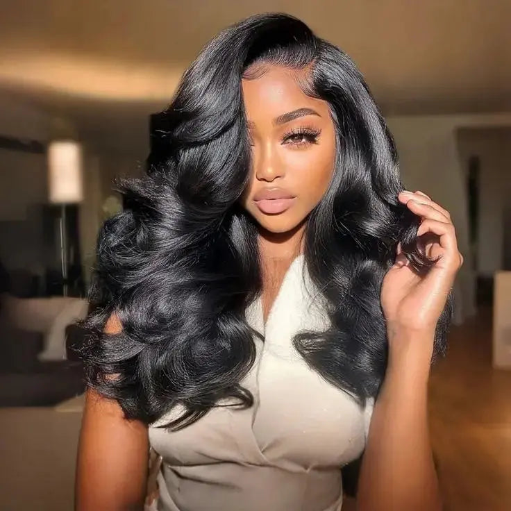 Letsfly300gram Knots Thick Layered Bouncy Wavy 13*4 Full Lace Frontal Wigs Human Hair JNi3 shop