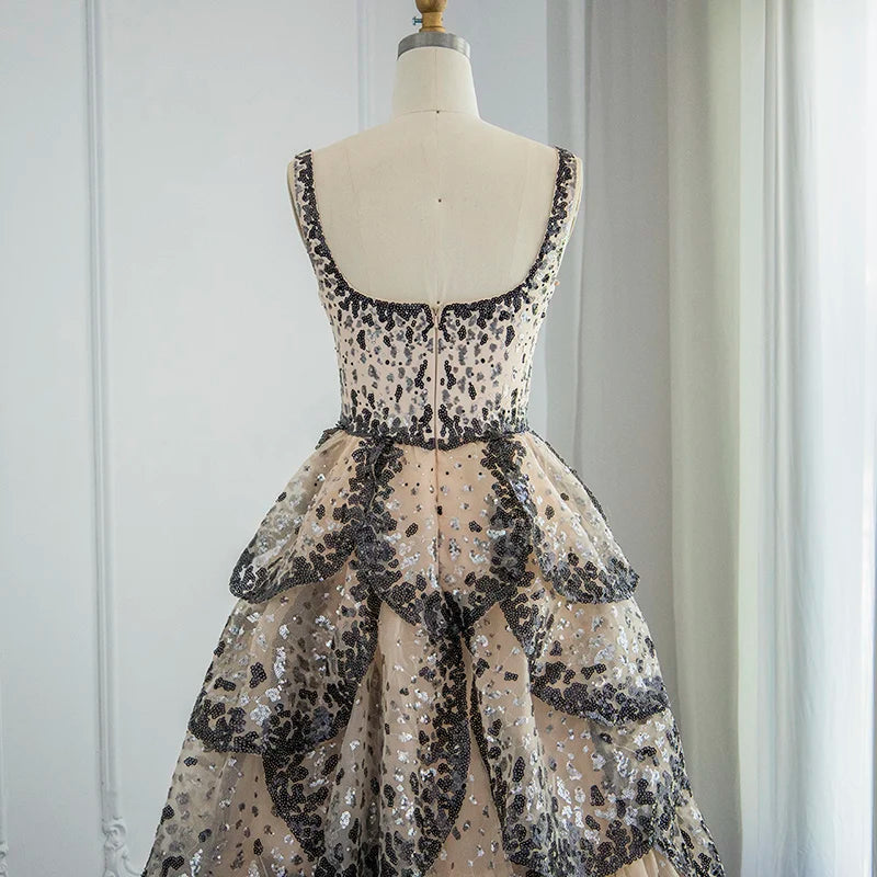 LSCZ31 Hot Sale Sleeveless Dinner Gown Luxury Women Petal Speckle Evening Dresses JNi3 shop