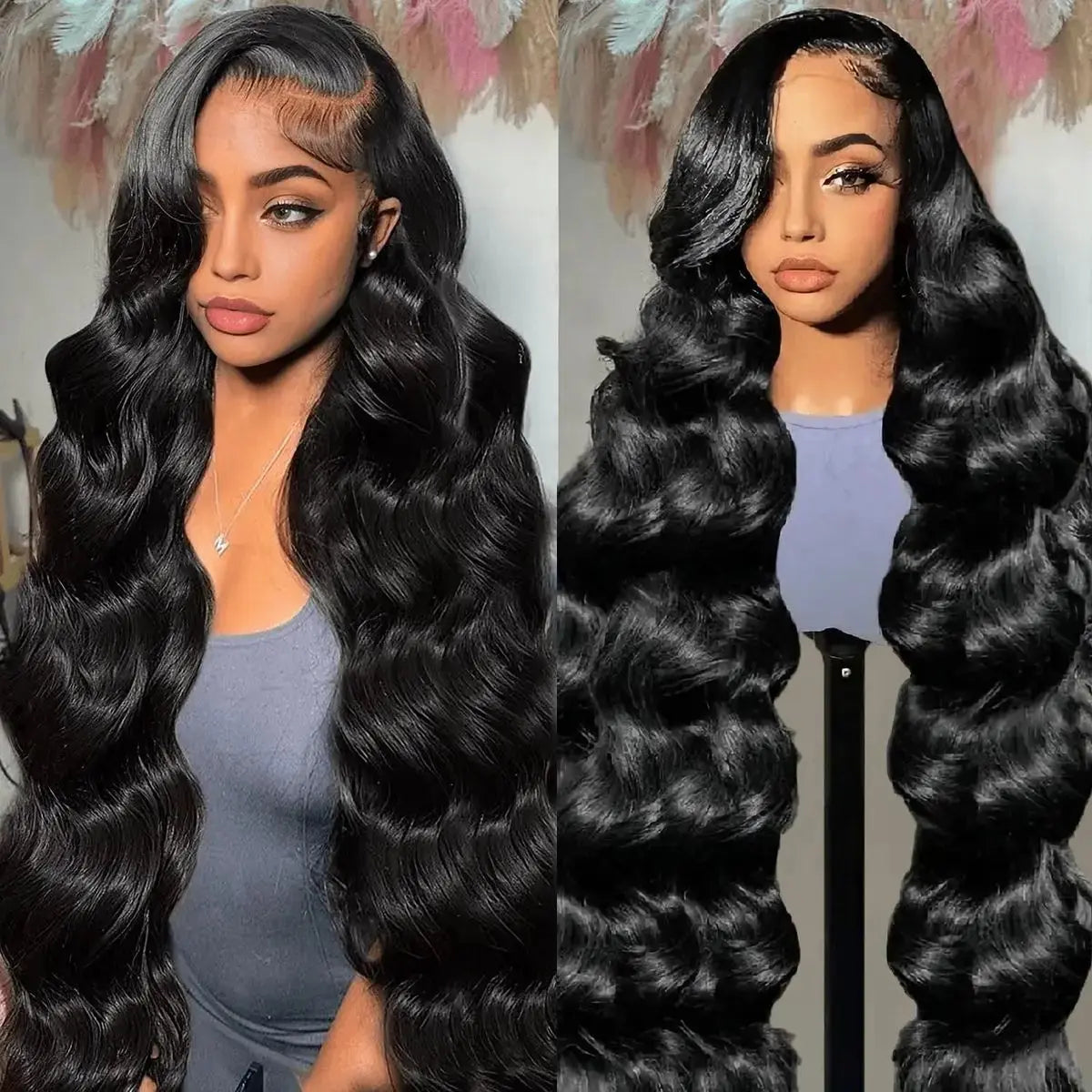 Human Hair Lace Body  Wig Raw Indian Hair Wigs HD Transparent Lace Front Raw Ladies Hair Wigs JNi3 shop