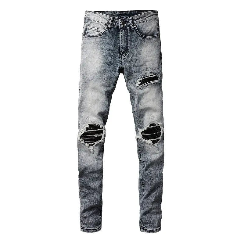 men's black and gray jean outfit
