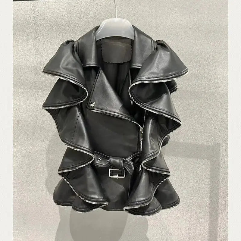 Women's All Black Genuine Leather Pants and Jacket outfit JNi3 shop