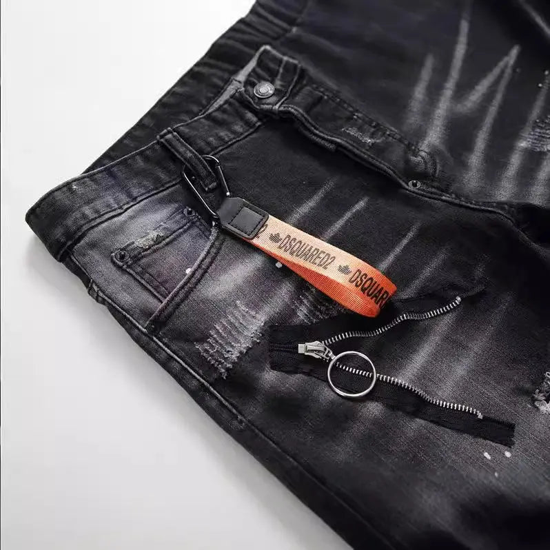 Men's black, gray jean anime shirt outfit