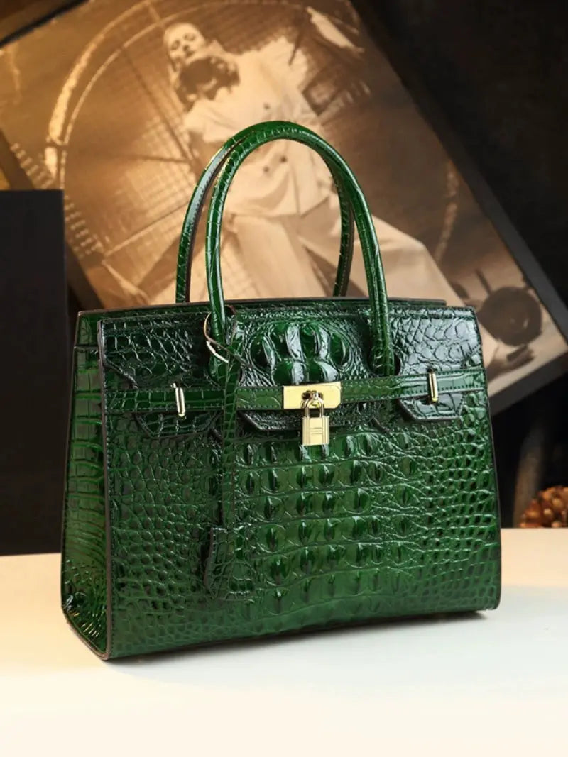 Fashion Crocodile Pattern Large Capacity Leather Women's Bag JNi3 shop