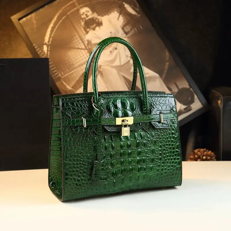 Fashion Crocodile Pattern Large Capacity Leather Women's Bag JNi3 shop