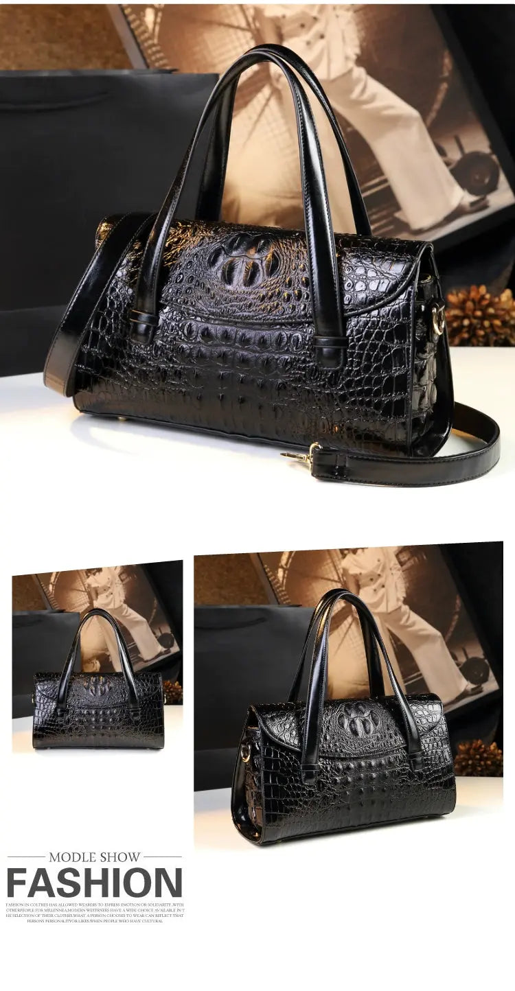 Hong Kong Boston Middle-Aged Crocodile Leather Women's Bag JNi3 shop