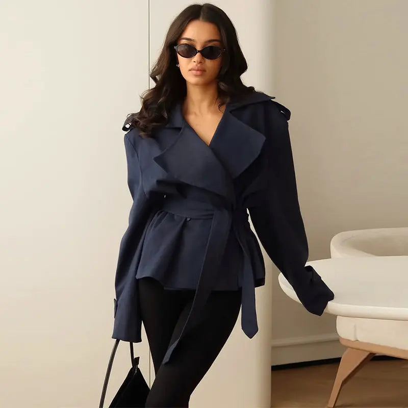 Women's Fashion Waist-controlled Long-sleeved Coat JNi3 shop