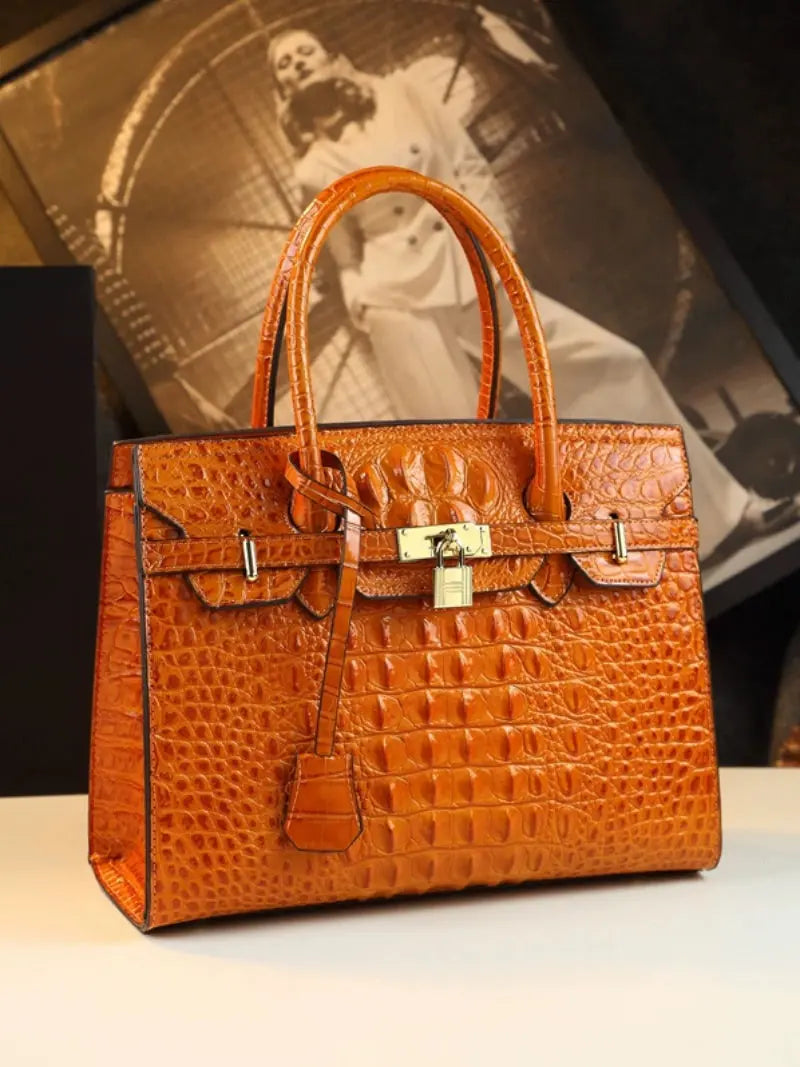 Fashion Crocodile Pattern Large Capacity Leather Women's Bag JNi3 shop