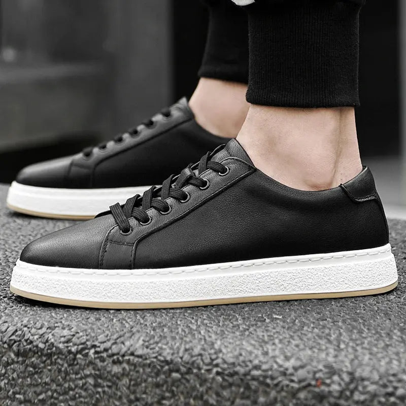 Men's Business Genuine Leather Lace-up Soft Bottom Platform Sneakers Dropshipman