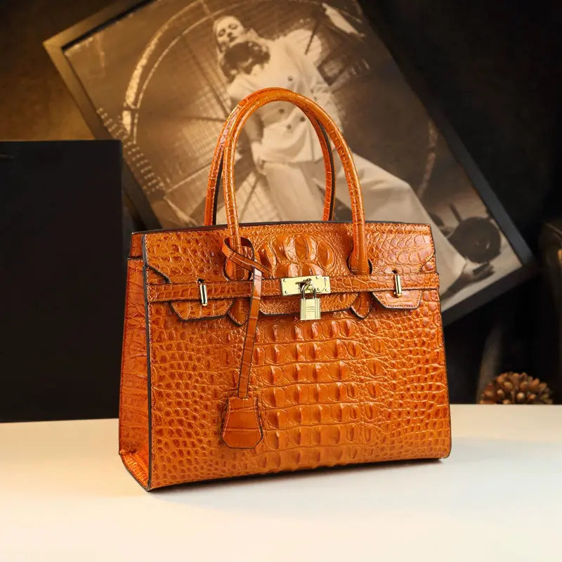 Fashion Crocodile Pattern Large Capacity Leather Women's Bag JNi3 shop