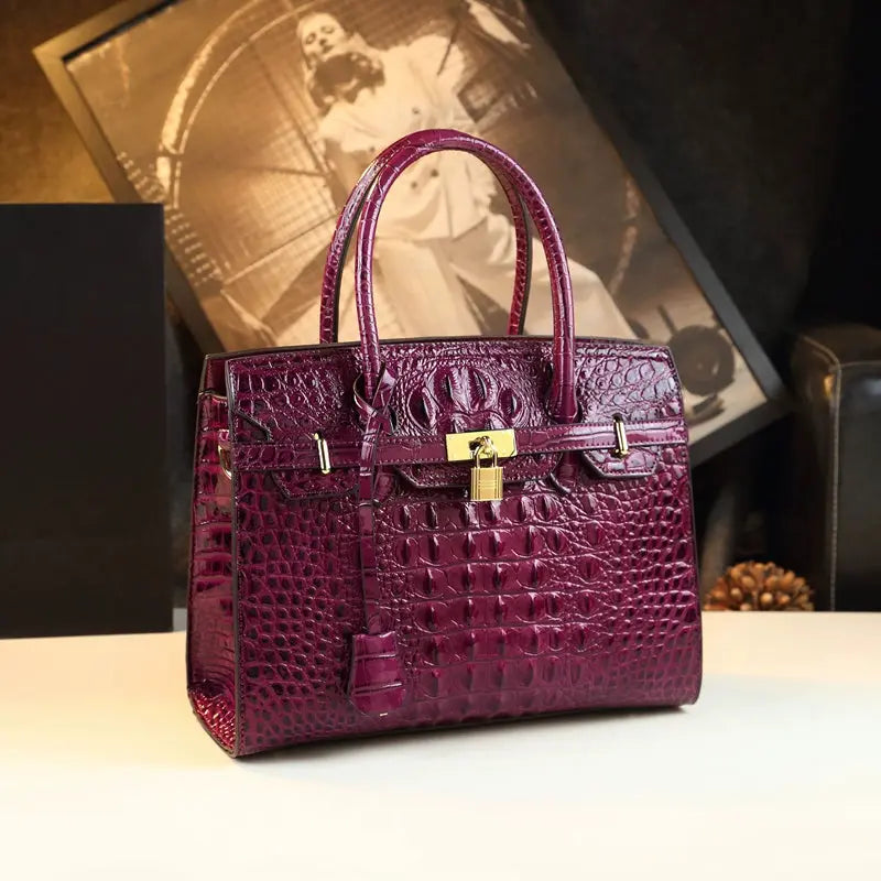 Fashion Crocodile Pattern Large Capacity Leather Women's Bag JNi3 shop