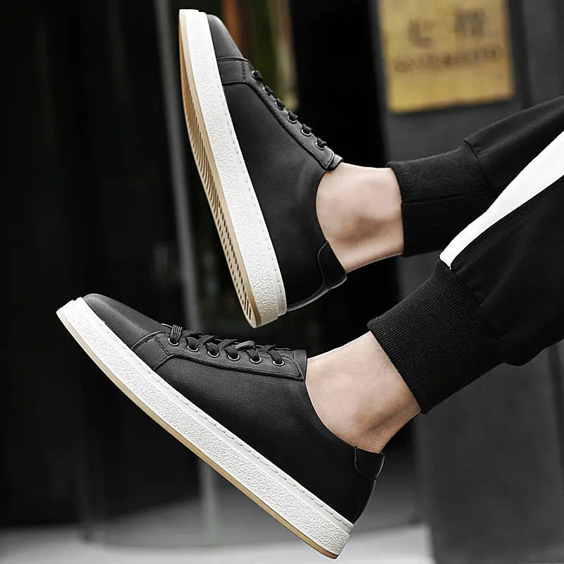 Men's Business Genuine Leather Lace-up Soft Bottom Platform Sneakers Dropshipman