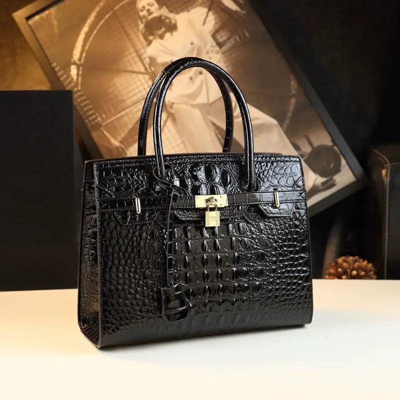 Fashion Crocodile Pattern Large Capacity Leather Women's Bag JNi3 shop