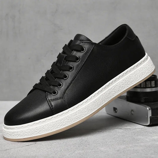 Men's Business Genuine Leather Lace-up Soft Bottom Platform Sneakers Dropshipman