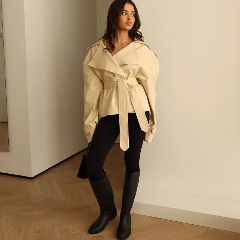 Women's Fashion Waist-controlled Long-sleeved Coat JNi3 shop