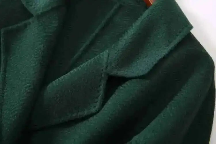 LANMREM 2025 High-End Water Ripple Double-Sided Wool Coat | Long Robe-Style