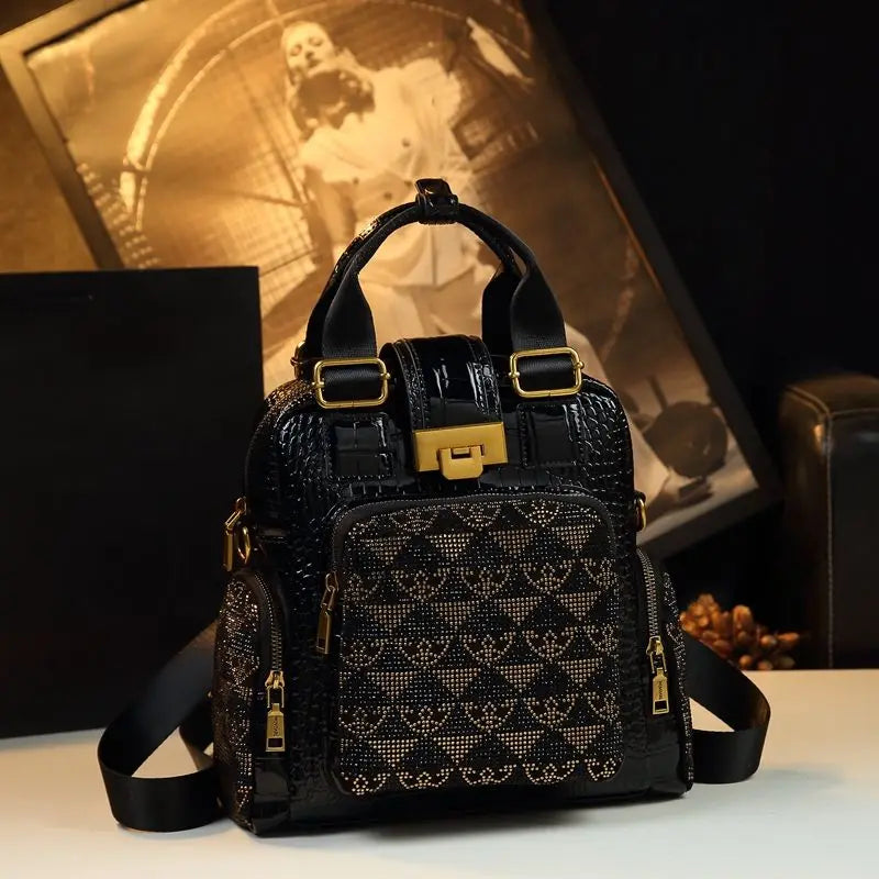 Luxury Designer Brand New High Quality Cowhide Backpack Female Fashion Large Capacity Hand Bill Shoulder Multi-functional Bag