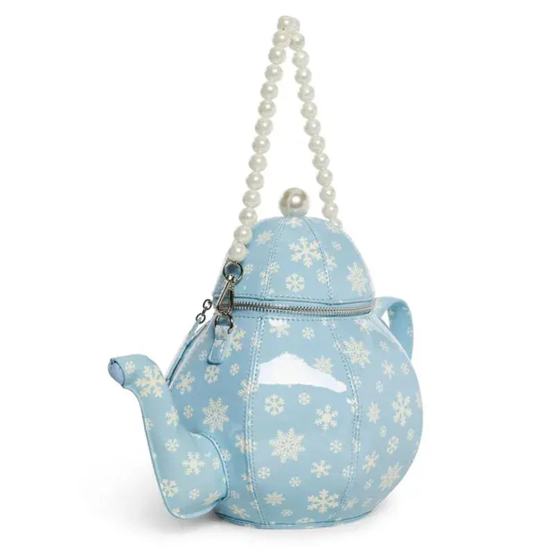 Handbags with teapot design with creative vintage print for women shoulder bag with pearl chains designer luxury shoulder strap JNi3 shop