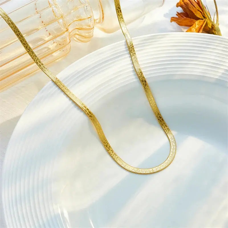 DIEYURO 316L Stainless Steel Gold Color Snake Chain Necklace Bracelets For Women Girl New Waterproof Jewelry Set Wedding Gift JNi3 shop