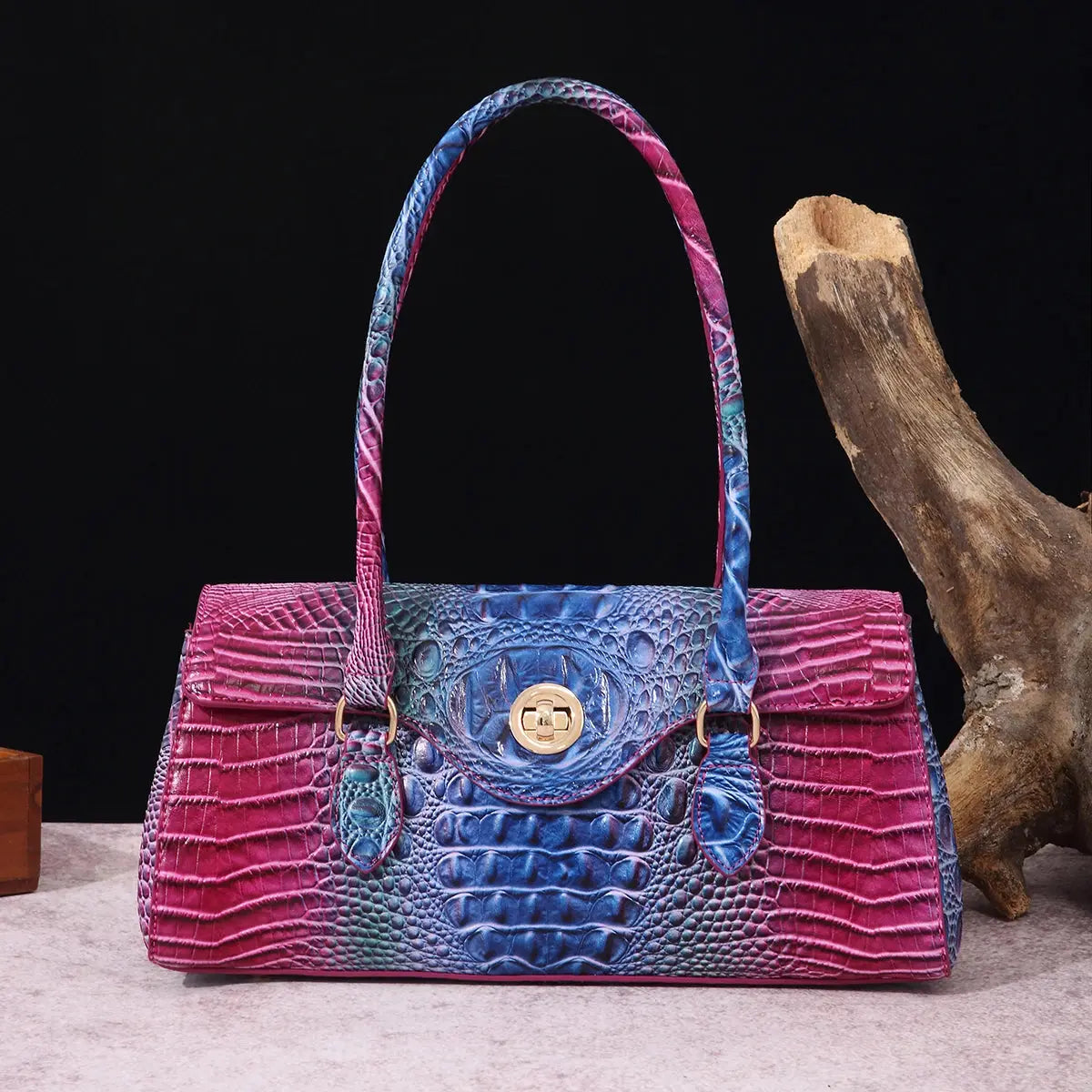 Multicolor Crocodile Pattern Fashion Handheld Stick Bag Large Capacity One Shoulder Underarm Bag Women's Luxury Handbag JNi3 shop