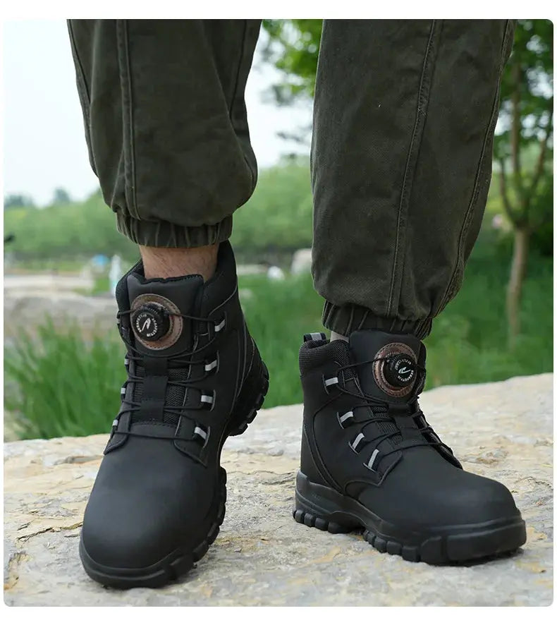 Waterproof Safety Boots Men Indestructible Steel Toe Work Boots Anti-smash Stab-resistant Safety Shoes Biker Botas Para Hombre JNi3 shop